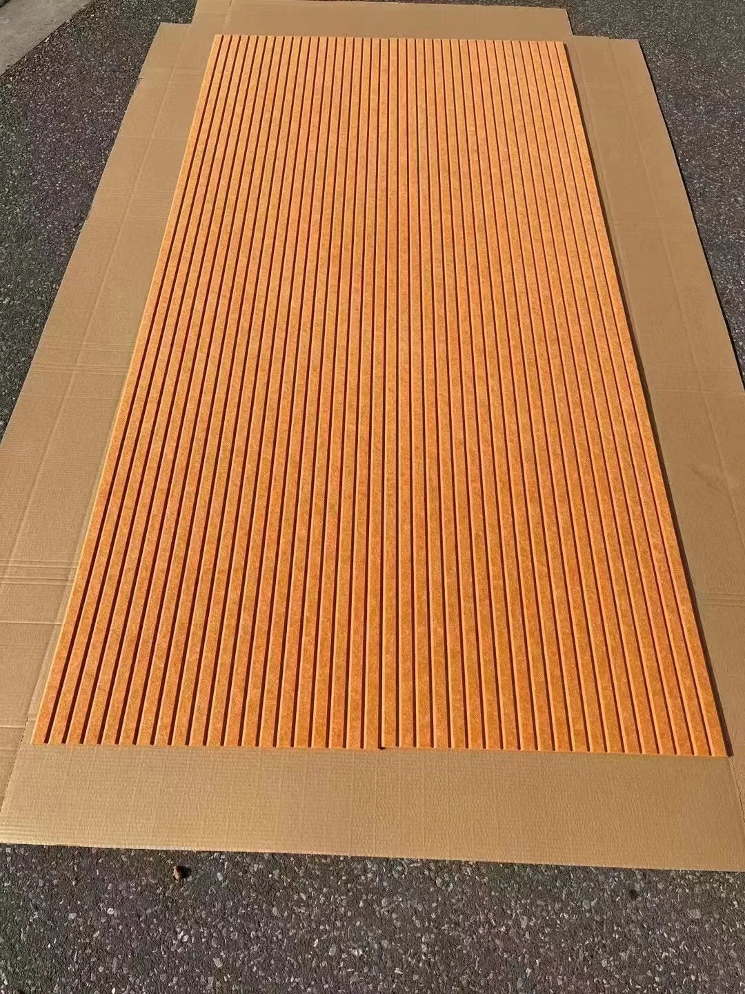 Eco Friendly Grooved Recycled PET Felt Acoustic Wall Panel Soundproof Polyester Felt Acoustic Beveled Panel MegaBDM
