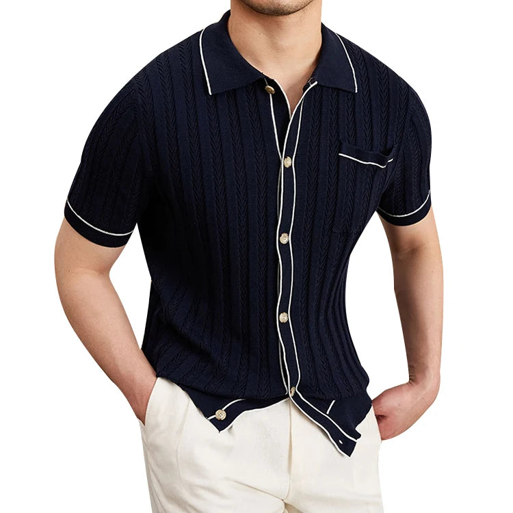 Cole Buxton Knittedknitwear Men Knit Pullover Summer Polo Neck Sweater Top