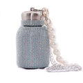 304 Stainless Steel Insulating Water Bottle 230ml Pearl Chain Cup Flash Diamond Slant Back Design Cold Flash Diamond Fat Cup