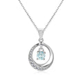 Joyas De Mujer 2022 Sterling Silver 925 Natural Stone Blue Topaz Moon Pendant Necklace Jewelry for Women Destiny Jewellery