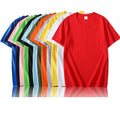 Bangladesh China Factory Price 180g Loose Fit Solid Color Crew Neck Short Sleeve Blank T Shirt Custom Logo Printing Wholesale