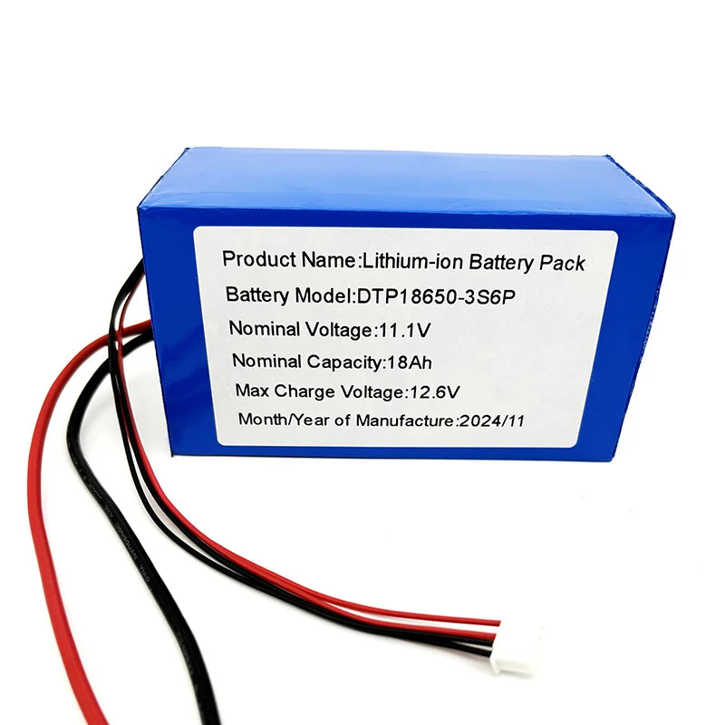 Customized 11.1V Rechargeable 18Ah Lithium Ion Pack 3S6P 18650 Semi-Solid State Cylindrical Battery for Toys Boats Linimncoo2