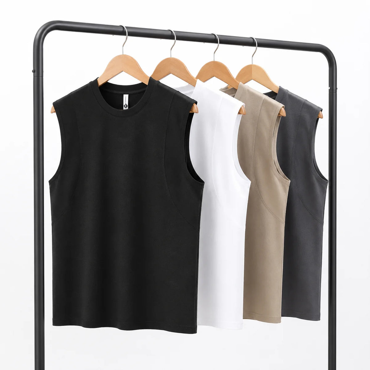 OEM Mens 230G Icefield Cotton Tank Top Sleeveless T Shirt Solid Color Sweat Absorbent Breathable Casual Sports Summer Men Vest MegaBDM