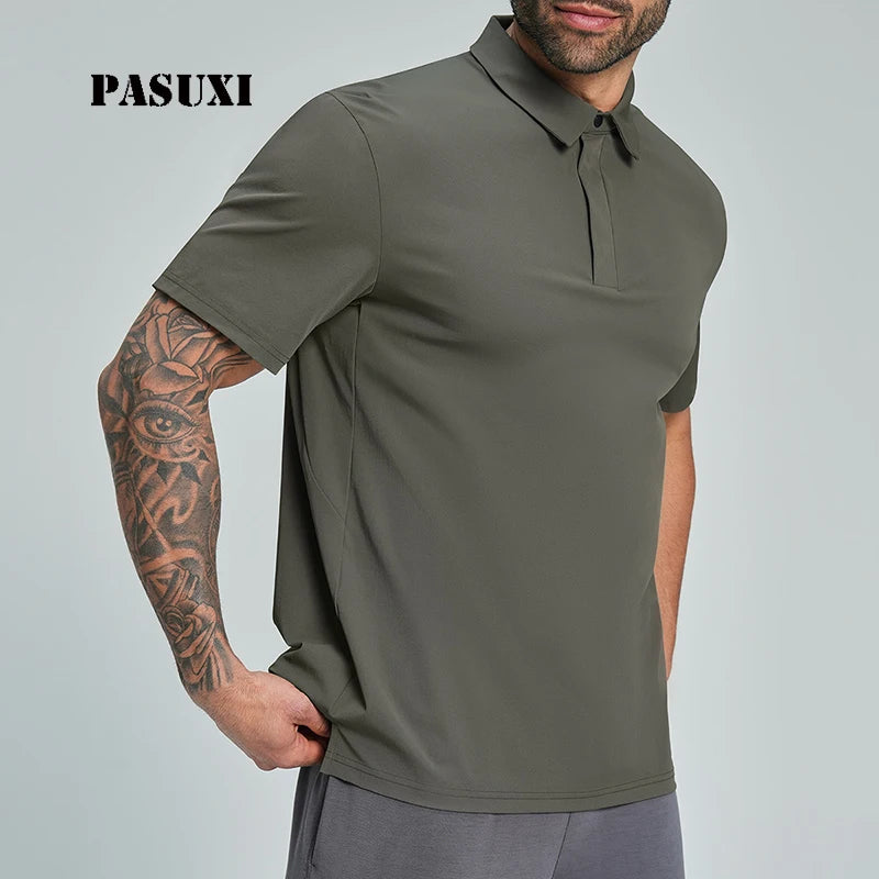PASUXI Recycled Soft Breathable Men's Golf T Shirt Eco-Friendly Outdoor Casual Short Sleeve Sportswear for Training MegaBDM