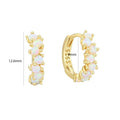 Nagosa Fashion Jewelry 18k 14k Gold Plated Vermeil 925 Sterling Silver Stacked Opal Huggie Hoop Earrings for Women