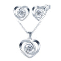 S925 Sterling Silver Vvs D Color Moissanite Heart love Pendant Necklace love Earrings for Women