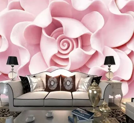 Custom pink 3d Rose Wallpaper Home Decoration Bedroom Decor
