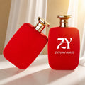 Luxury 100ml Empty Perfume Glass Bottle Velvet Flocked Finish Zinc Alloy Cap Unique Cosmetic Packaging MegaBDM