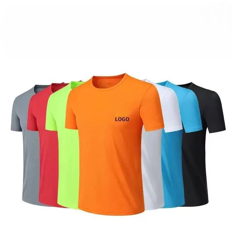 OEM Custom High End Round Neck Ice Silk Quick Dry T Shirt Short Sleeve Summer Group Advertising Sports Playing T Shirt