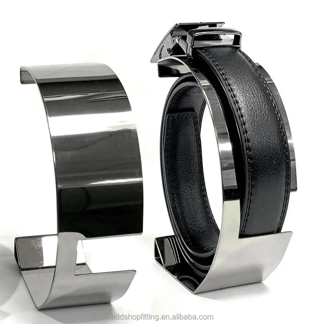 Stainless Steel Polished for Tabletop Belt Display Stand for Retail Shops