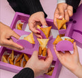 Eco Friendly Pink Bakery Packaging Crepe Pancakes Cake Waffle Pastry Brownie Cookie Packaging with Inserts Sauce Dip Dividers