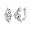 Lab Grown Colored Gemstone Moissanite Diamond 925 Sterling Silver Croissant Hoop Earrings for Women  Destiny Jewellery