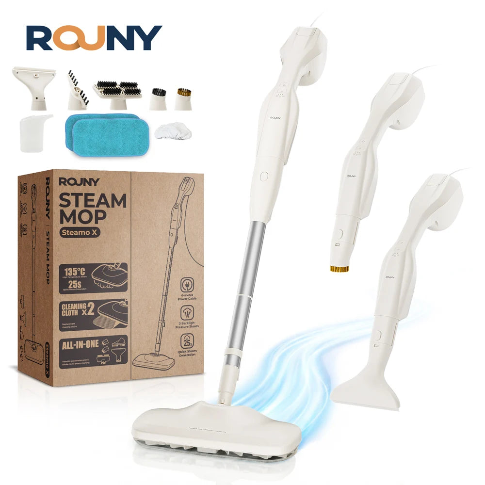 Multi-Purpose Steam Mop Cleaner High Flow Steamer Cleaning Machine Portable Handheld Steam Cleaner for Floor Window Tile Grout MegaBDM