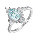 Hot 925 Sterling Silver Natural Gem Stone Blue Topaz Cocktail Oval Ring Fine Vintage Jewelry for Women 2022 Destiny Jewellery