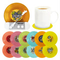 12pcs Colorful Vinyl Record Kitchenware Set Plastic 45 Drinks Coasters with Coaster Holder