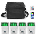 US Stock 4PCS Uplight with Bag 6x18w LED RGBWA UV 6in1 Battery Powered Par Light DMX Wireless Battery Uplights for Dj Wedding MegaBDM