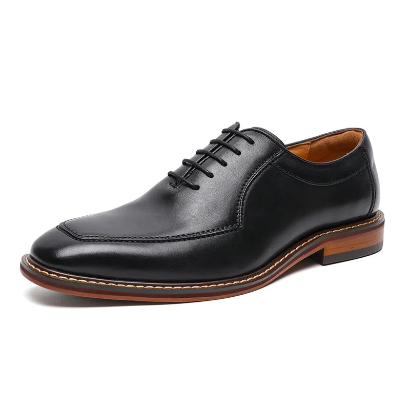 Leather Shoes Leather Top Layer Cow Leather Handmade Business British Style Formal Dress Wedding Men's Groom Shoes