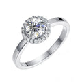 100% Sterling Silver 925 Custom Women Wedding and Engagement VVS1 Moissanite Diamond Halo Ring Destiny Jewellery