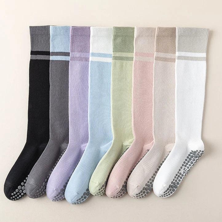 Colorful Yoga Socks Women's Stretch Stockings Fitness Sports Dance Non slip Cotton Socks MegaBDM