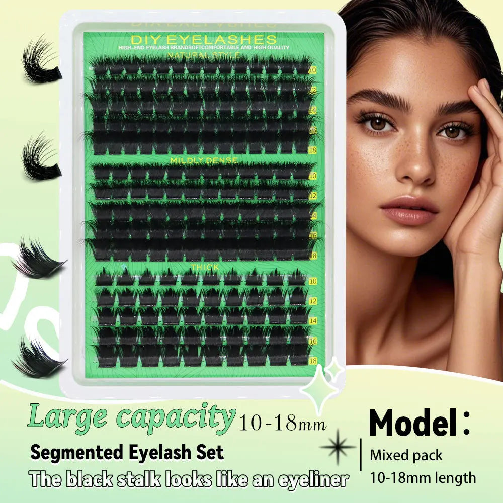 Wholesale 15 Rows 60D-100D 3D Fluffy Clusters Lash Furry Segmented DIY Eyelashes Large-capacity 10-16mm Mix False Eyelash MegaBDM