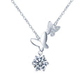 D Color Moissanite 925 Sterling Silver Double Butterfly Moissanite Necklace Luxury Sweet Necklace