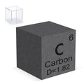 Carbon Cube 99.9% Pure Graphite Element 0.39" High Density Cube for Element Collections Lab Experiment with Acrylic Case Box