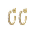 14K Gold Plated C-Shape Zircon Stud Earrings 925 Sterling Silver Engagement Wedding  Party