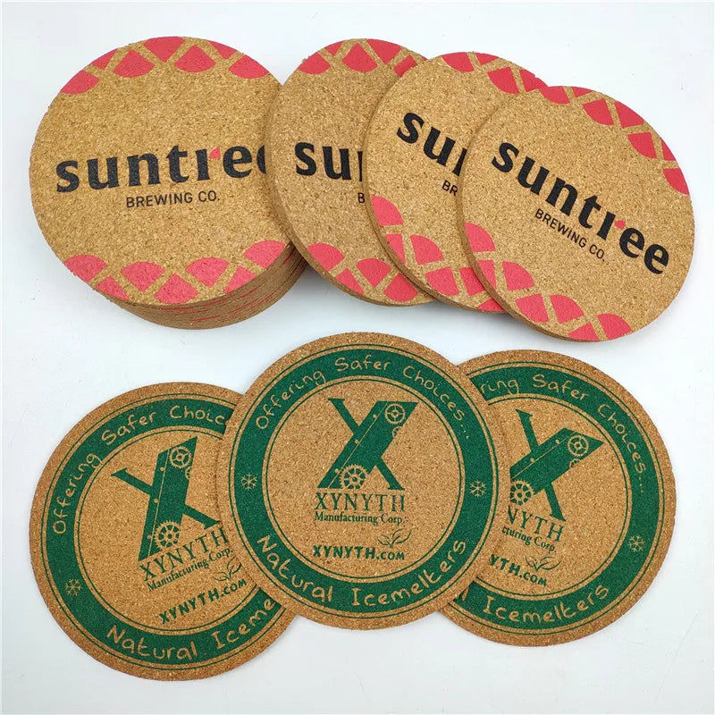 1 Custom Blank Cork Coaster Sets With Logo 9cm Square and Round Cork Cup Coasters For Sublimation Customizable