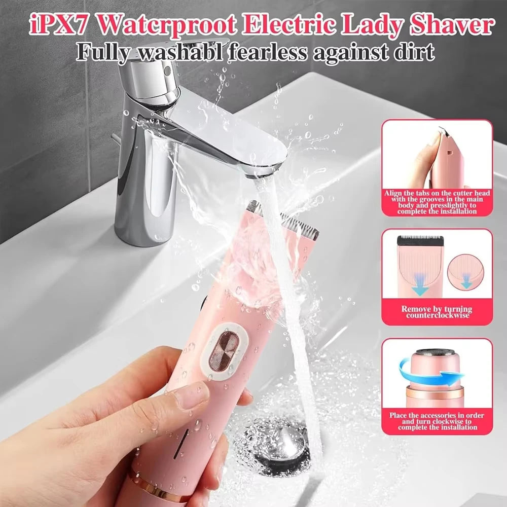 Body Epilator for Woman Female Electric Shaver Razor Face Facial Mustache Leg Body Underarm Bikini Electric Hair Remover Trimmer