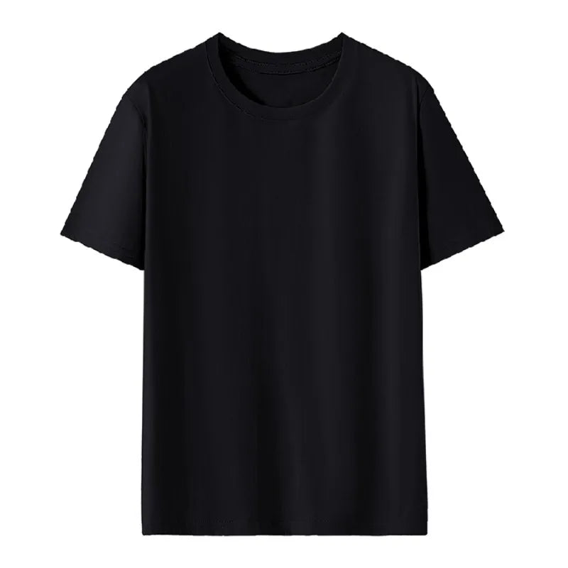 Bangladesh China Factory Price Custom Logo Silk Screen Printed Pure Cotton Solid Color 240g Summer Fashionable O-Neck T-Shirt