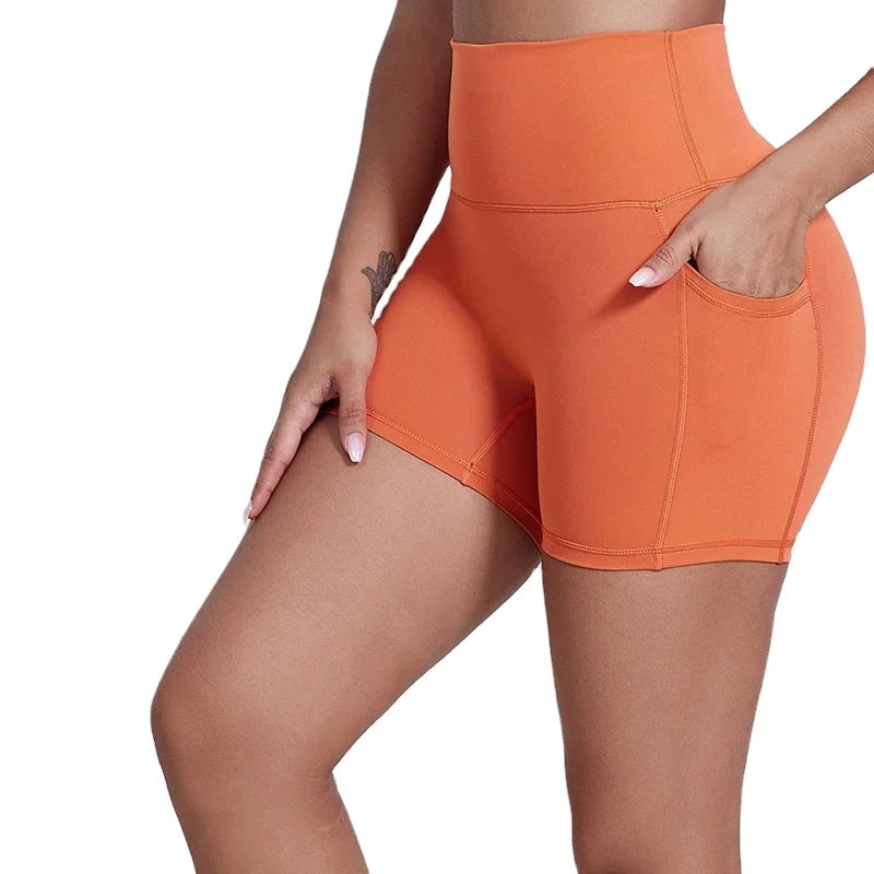 GC Summer Thin High Waist Hip-lifting Sports Pants Fitness Cycling Pants Yoga Large Size Bottoming Shorts