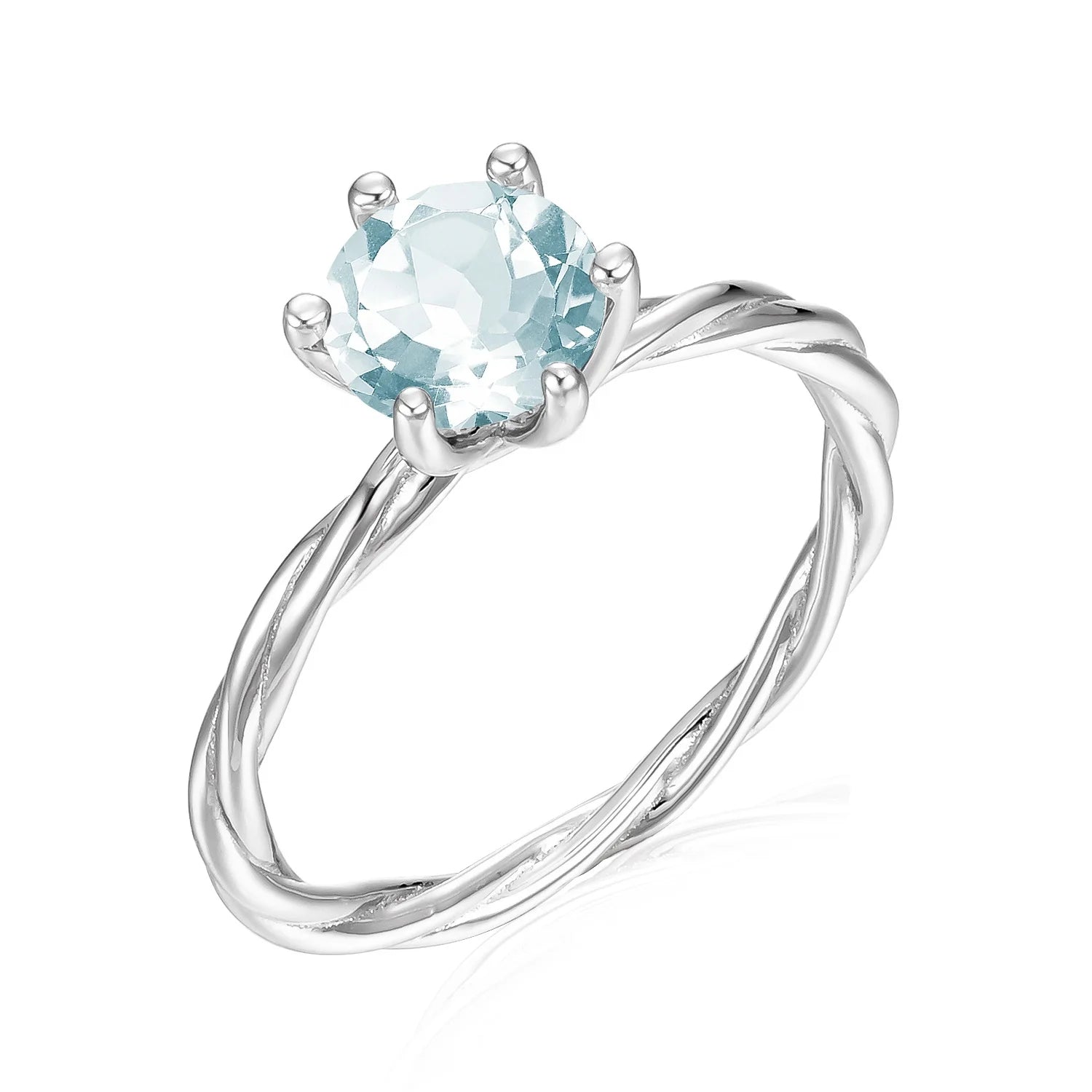 Argent 925  Natural Stone Blue Topaz Bague De Fiancailles Femme Fine Vintage Ring Jewelry for Women 2022 Destiny Jewellery