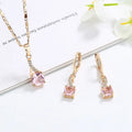 Ladies Fine Jewelry 2022 Trendy Brass 18k Laminated Gold Wholesale Jewellery Earrings Necklace Set with Cubic Zirconia