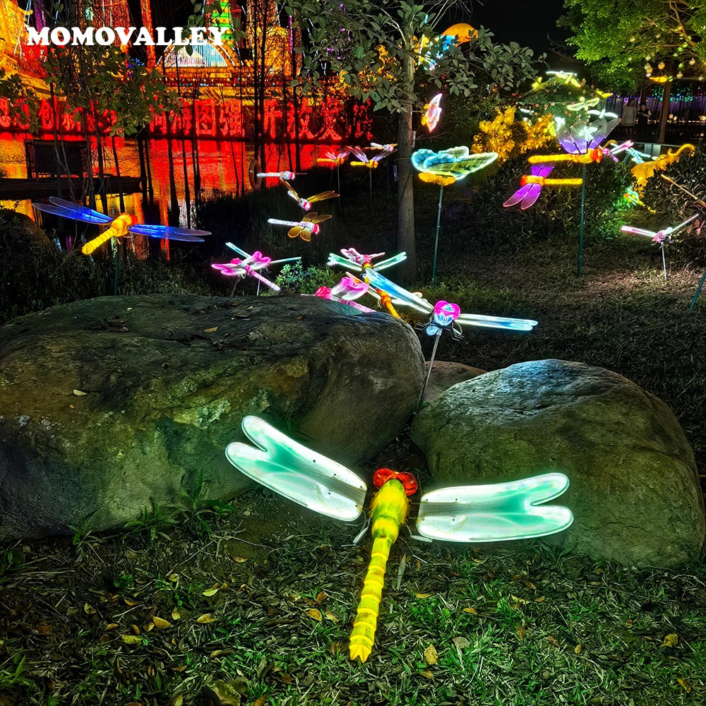 2024 IP65 Dynamic Butterfly Dragonfly Bee Flying 3D Motif LED Outdoor Christmas Lights for Garden Landscape & Park Holiday Decor