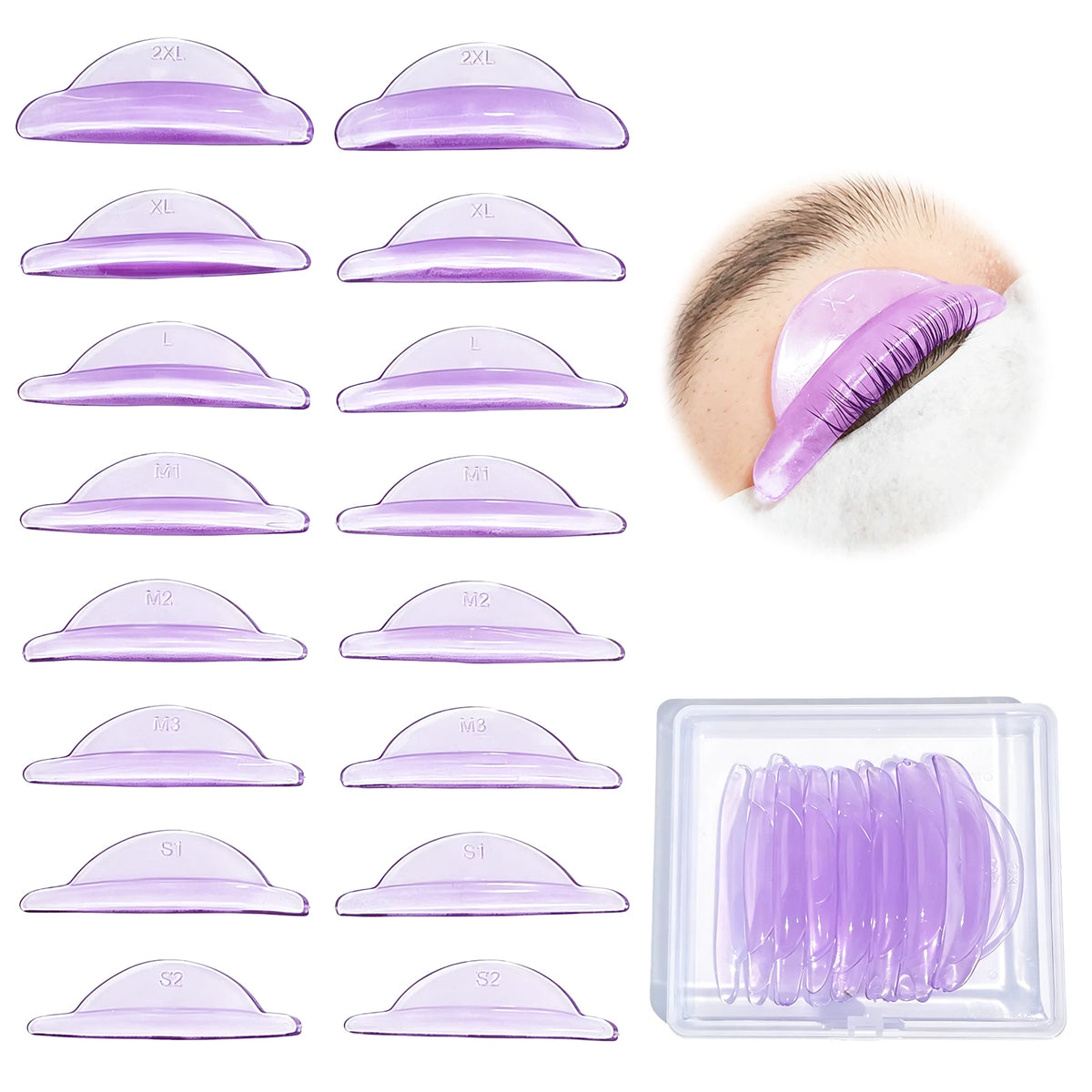 Wholesale Lash Lift Shield 8 Size ultra Soft Silicone Pad Private Label Lash Lift Pads Glueless Lash Lift Perm Pads Rollers MegaBDM