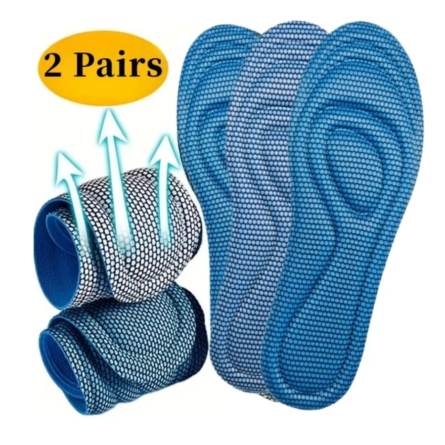 4Pcs Memory Foam Orthopedic Insoles for Shoes Antibacterial Deodorization Sweat Absorption Insert Sport Shoes Running Pads MegaBDM