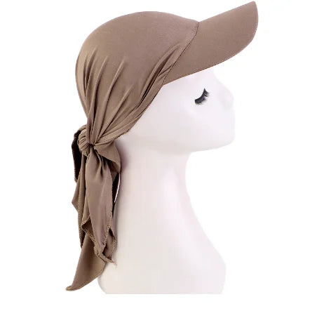Women Ethnic Brim Headscarf Strap Baseball Sun Hat Outdoor Sun Hat Gift