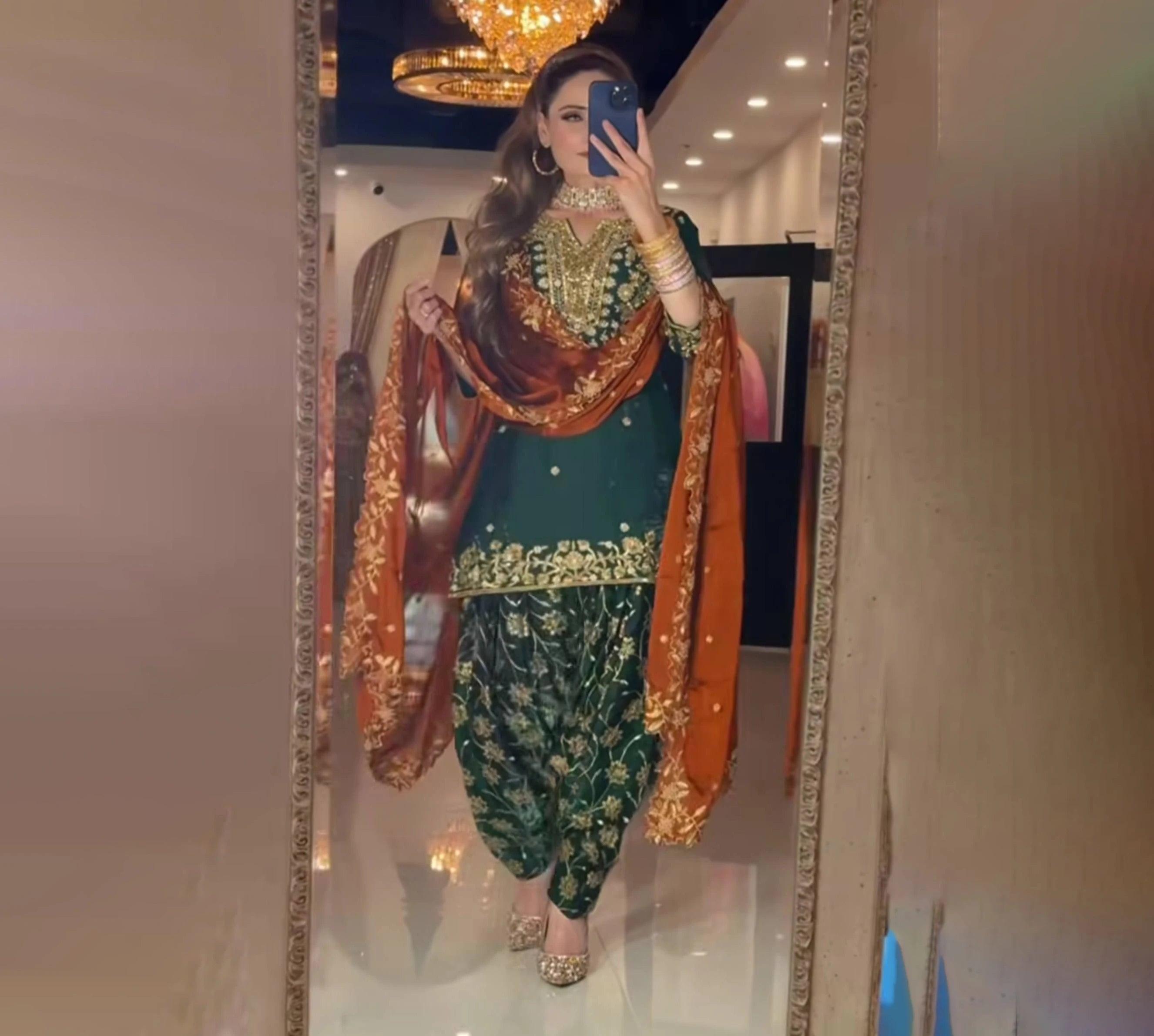 Special Dhoti Salwar Readymade Customizable Dhoti Salwar and Dupatta Traditional Indian Outfit Women at Wholesale Price