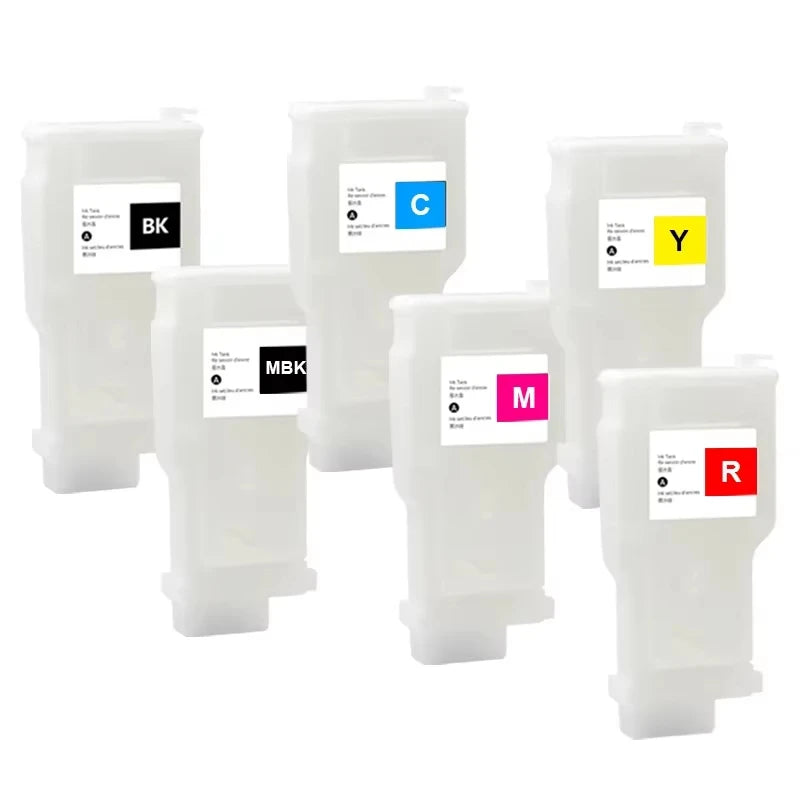 InkLab PFI-206 6 Colors 300ML Pigment for Empty Refillable Compatible for Cartridge with Imported Chip for 6410SE MegaBDM