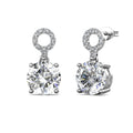 2 Carat Ideal Cut Moissanite Diamond Gemstone Unique Gold Plated Sterling Silver Wedding Bridal Stud Earrings Destiny Jewellery