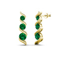 925 Sterling Silver Lab Grown Gemstone Green Emerald Luxury Drop Earrings Fine Wedding Jewelry for Women Destiny Jewellery