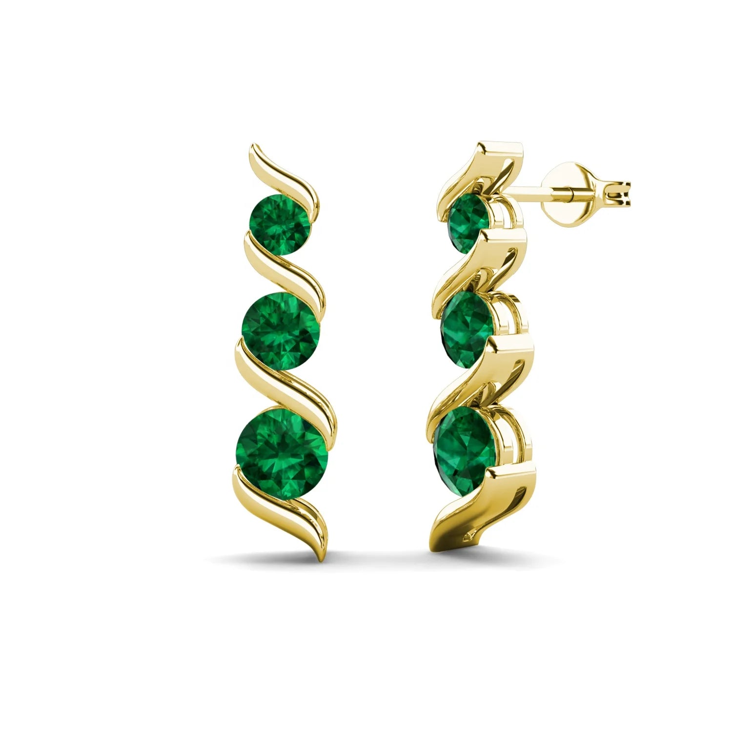 925 Sterling Silver Lab Grown Gemstone Green Emerald Luxury Drop Earrings Fine Wedding Jewelry for Women Destiny Jewellery