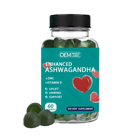 OEM Ashwagandha Gummy Support Boosts Mood to Provide Energy Plant Seed Extract Vegan Gluten-free Maca Root