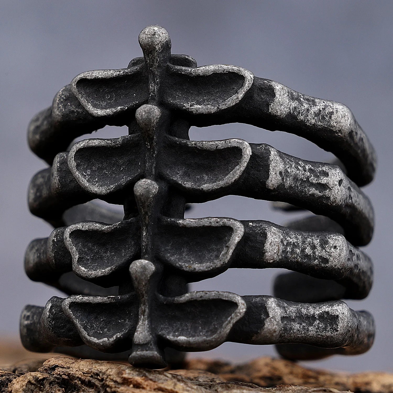 Custom Vintage Biker Style butterfly Skull Spin Fidget Gothic Skull Anxiety Rings for Men Women Size 7-13