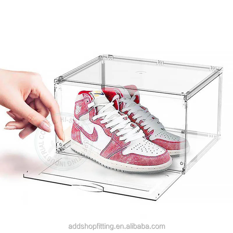 PS Rectangle Stackable Shoe Storage Box for Home & Shop Use Plastic Material with Home Storage Organization
