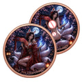 Fantasy NineTailed Fox Moon Torii Fan Foxfire Relief 1oz .999 Fine Copper Commemorative Souvenir Coin Metal Crafts MegaBDM