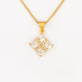 QIKU Vintage Luxury Geometric Pendant Necklace 18K Gold Plated Copper Link Cubic Zirconia Star Square Design Women Statement