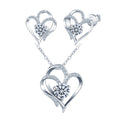 Wholesale D VVS Moissanite Earrings Round Cut Double Heart Moissanite Necklace 925 Sterling Silver