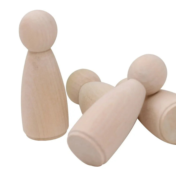 DIY wooden puppet ornament 65MM natural wood color small wooden figure children's painted creative doll wooden figure wooden MegaBDM