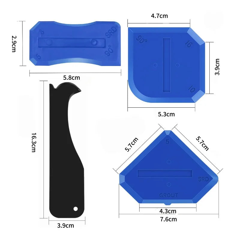 Professional Caulking Sealant Tool Set Grout Joint Smoother Scraper Set  Spatula Set
